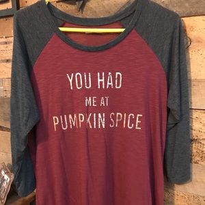 Pumpkin spice baseball tee